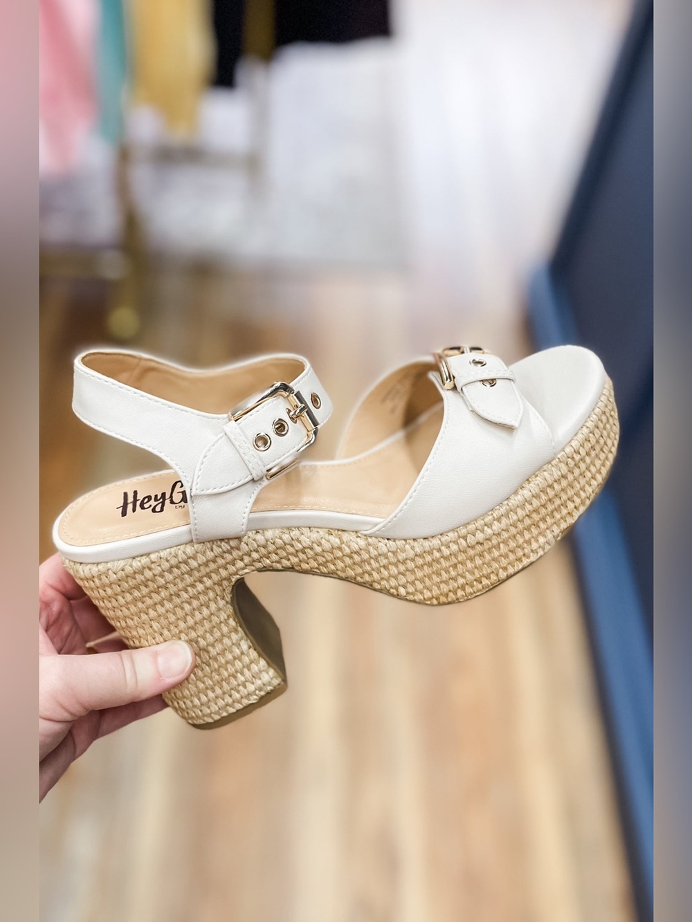 Corkys Footwear Daddys Money Ivory Chunky Block Heel Platform Sandals